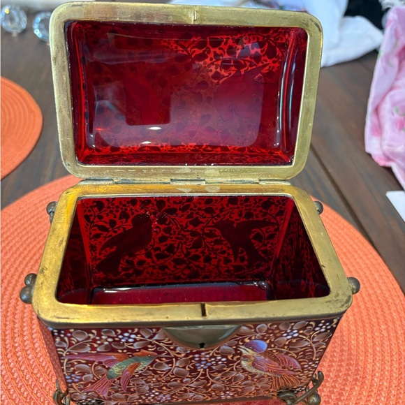 Rare Moser Vintage Antique 19 th century Bohemian Ornate enameled trinket box - Picture 10 of 14